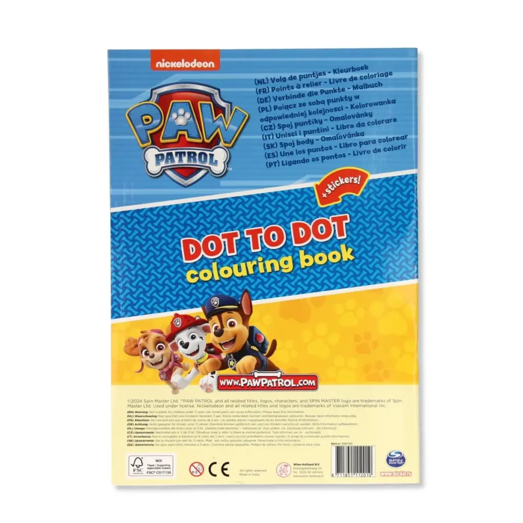 02. Paw Patrol Bojanka Sa Spajanjem Točaka + Naljepnice (32 Stranice)
